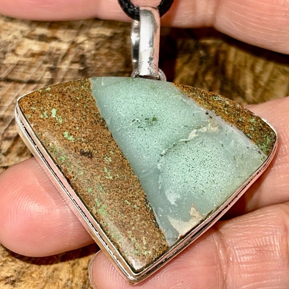 Apple Green Chrysoprase Pendant 2” - Picture 10 of 11
